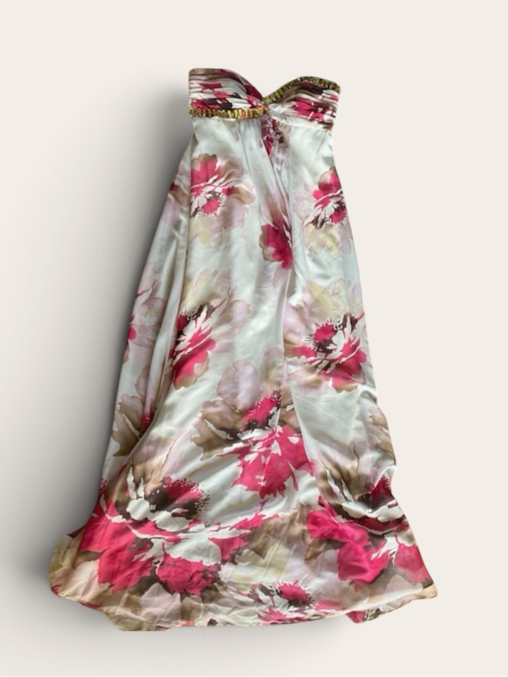 Strapless Floral Maxi Skirt - Pink & Cream - Picture 5 of 5